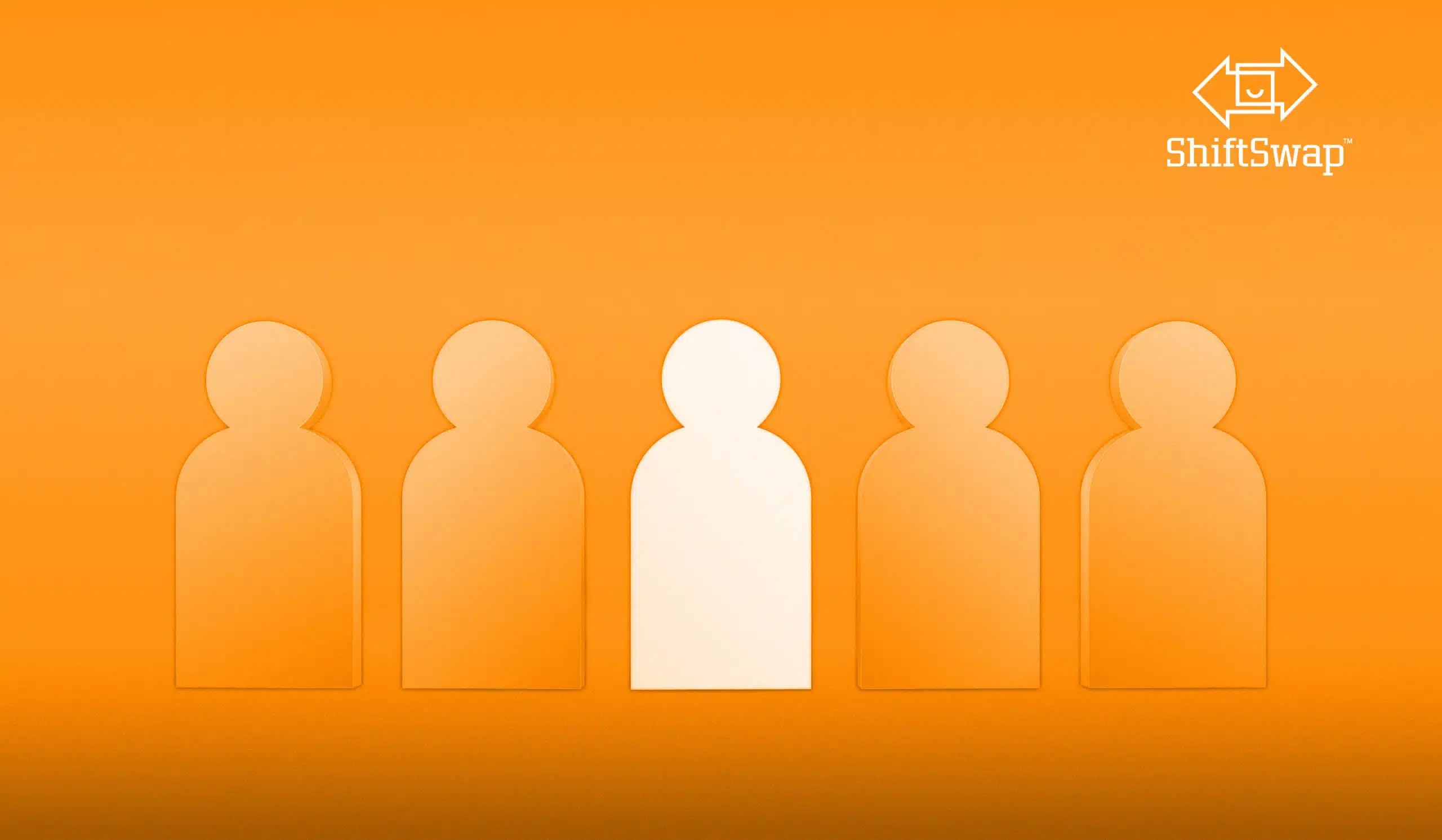 Employee engagement. Based on studies, 1 out of 5 employees feel engaged. Image of 5 icons and only 1 is highlighted.