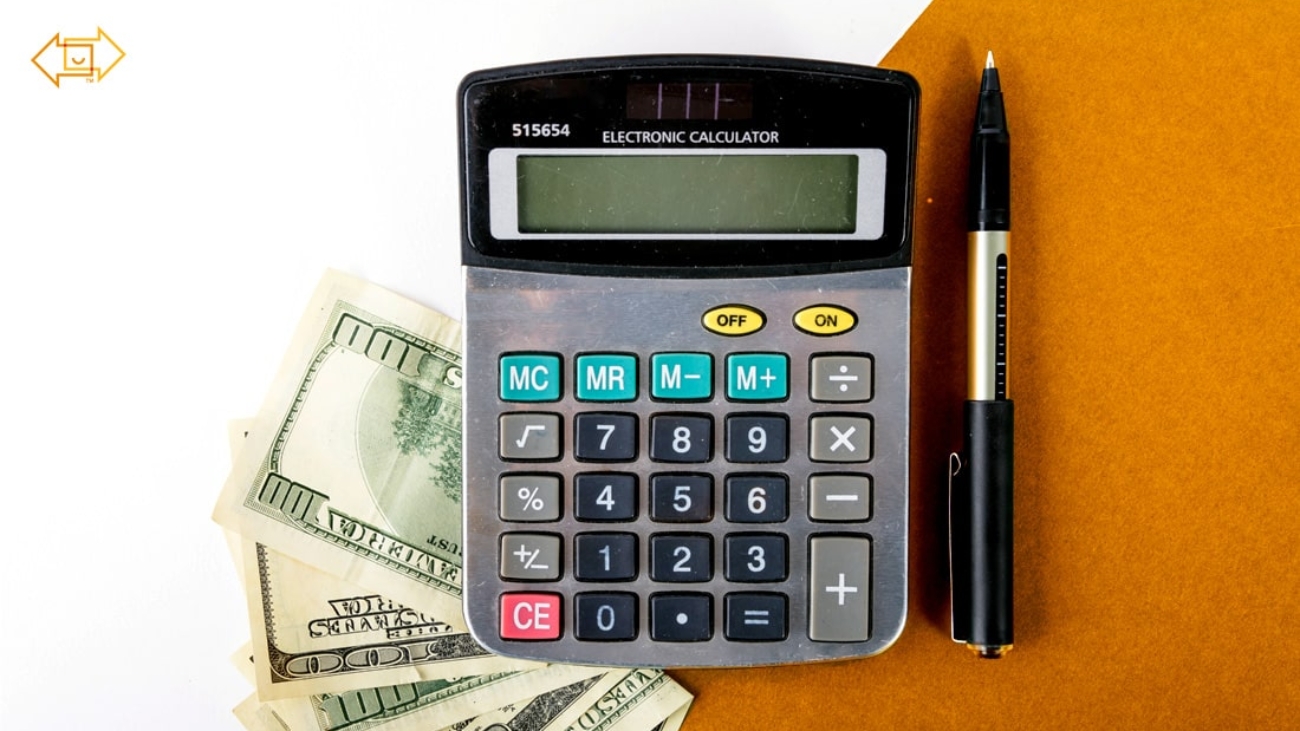 calculator on top of money