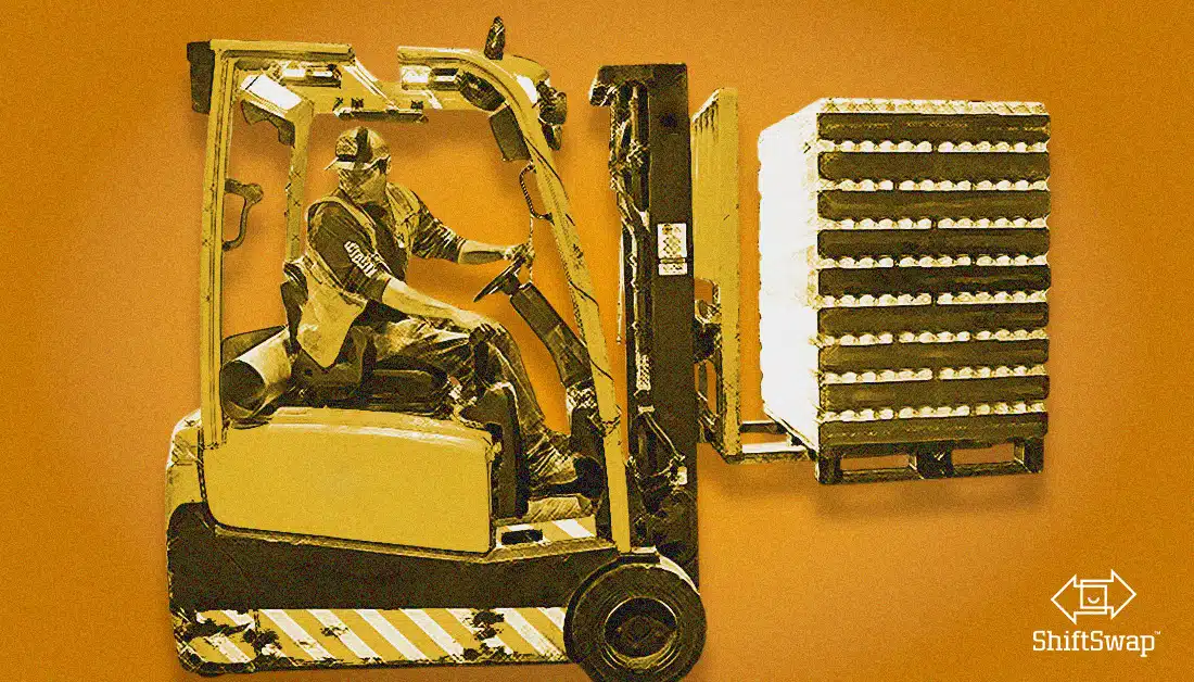 skilled hourly worker on a forklift