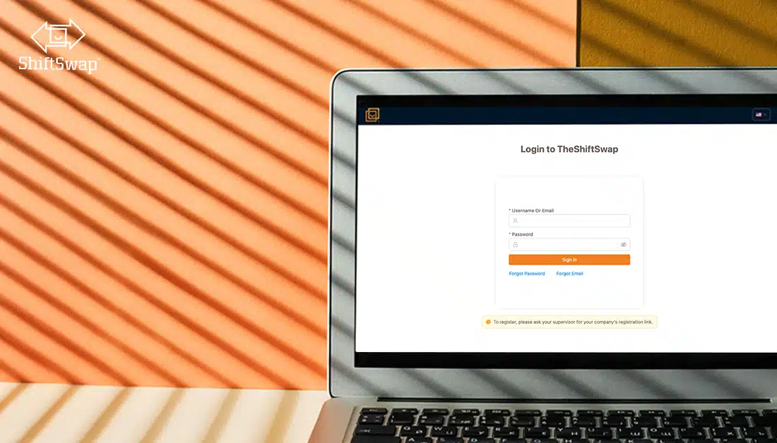 shiftswap login on laptop for digital workforce integration