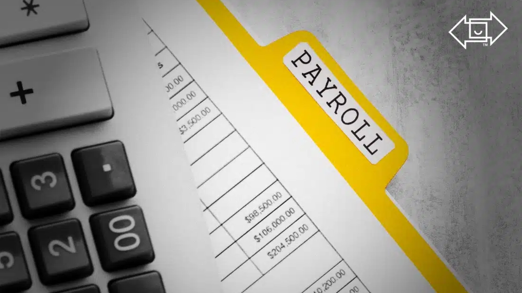 payroll folder under a calculator image for tariff and recession fear article