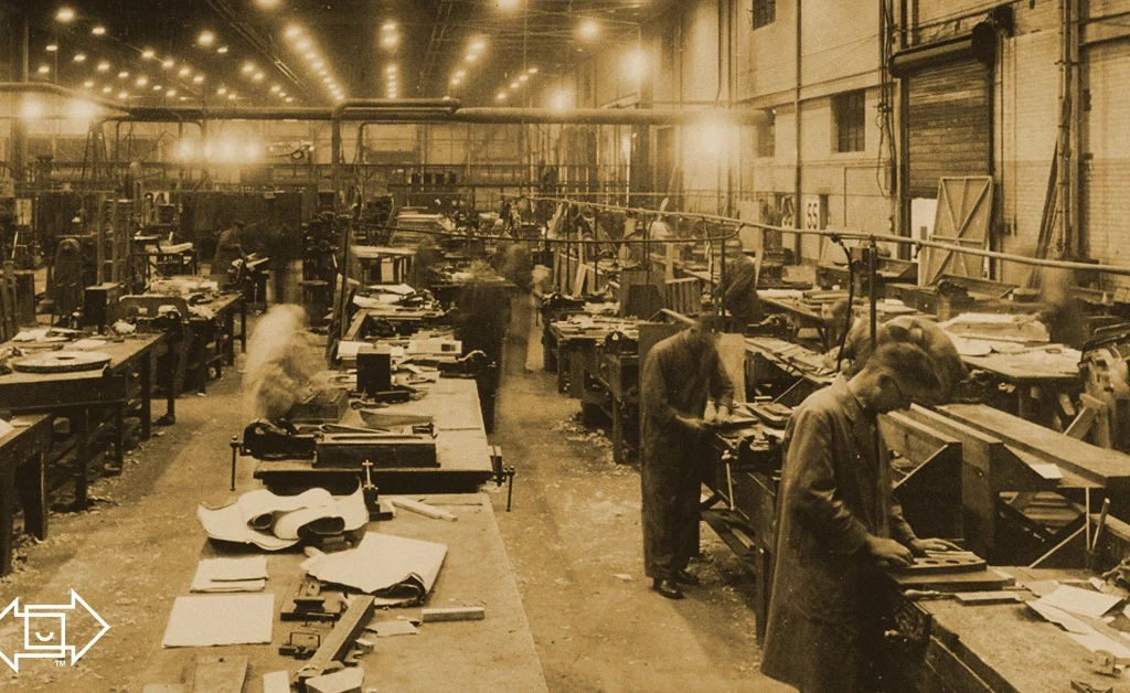 1900s interior of a workforce warehouse in American history
