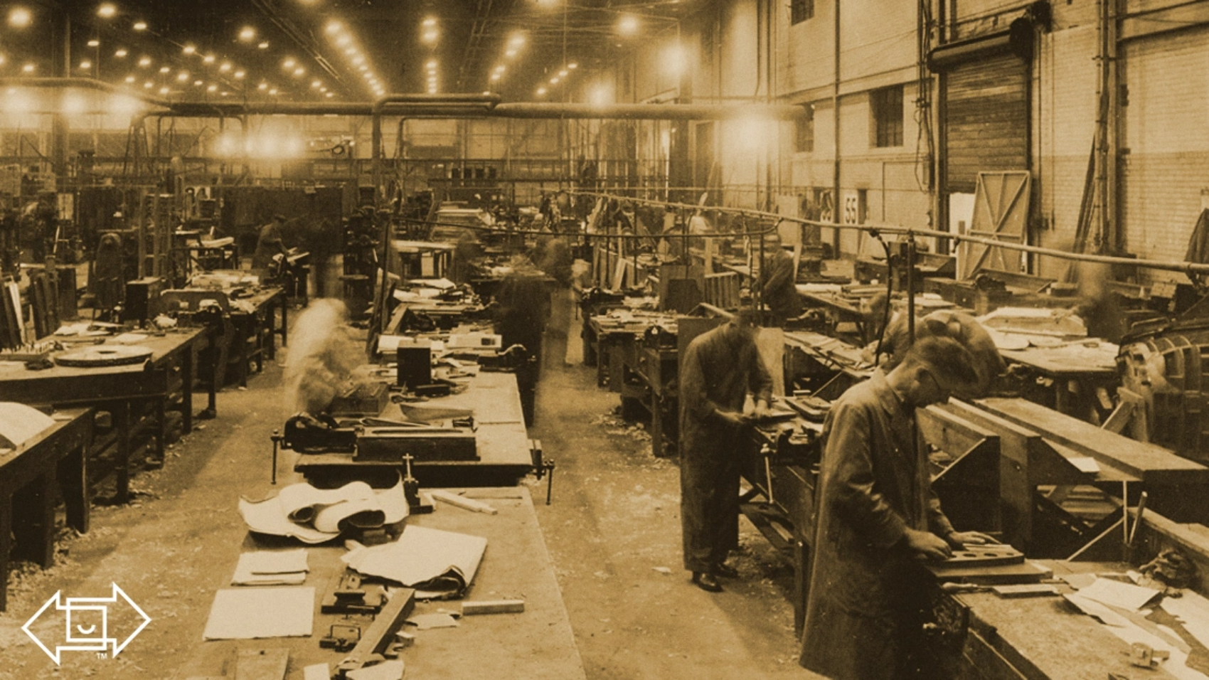 1900s interior of a workforce warehouse in American history