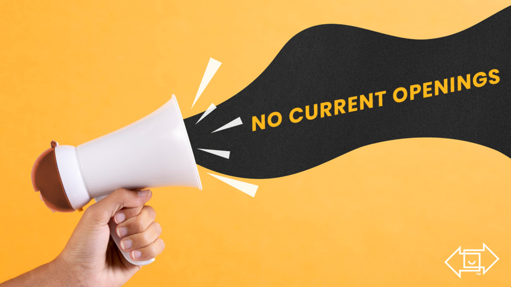 megaphone with graphic coming out stating no current openings to describe the current jolts report data