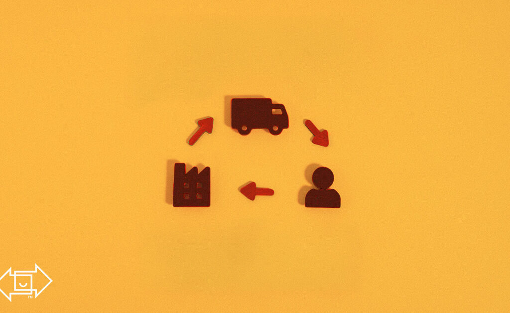 supply chain icons with arrows