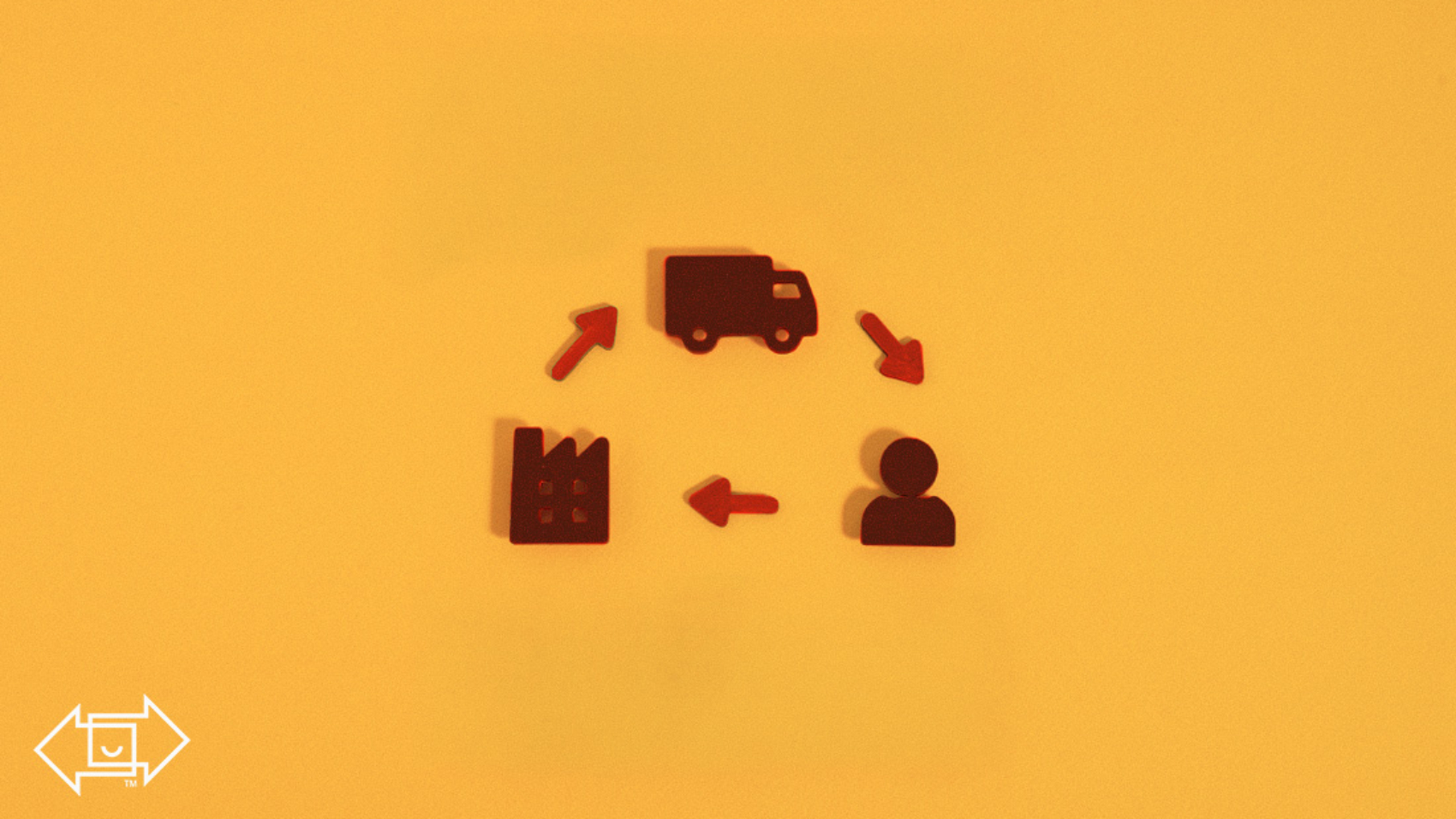 supply chain icons with arrows