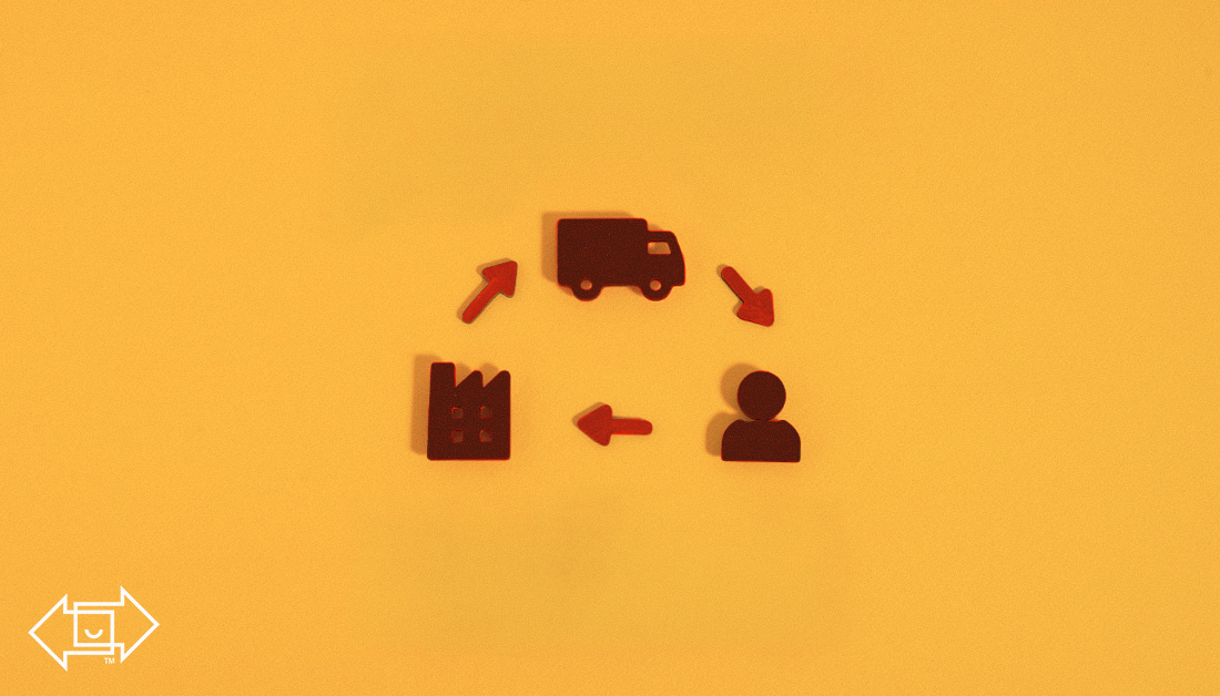 supply chain icons with arrows