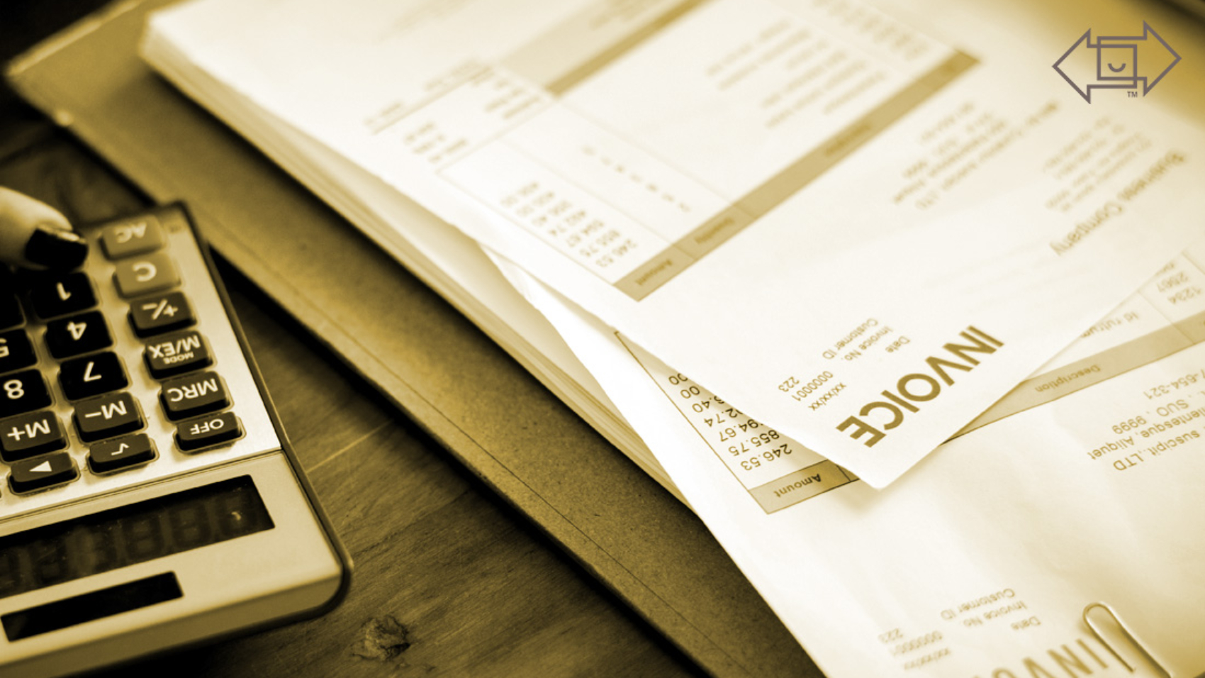 invoices and calculator on a desk showing global tariff differences